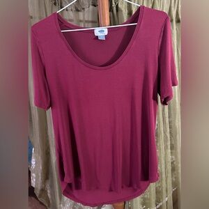Old Navy Women's Burgundy Short Sleeve Top